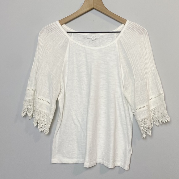 Anthro Eri+Ali Pennbrooke Lace Trim Top - Picture 5 of 11